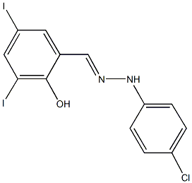 2-hydroxy-3,5-diiodobenzaldehyde (4-chlorophenyl)hydrazone 结构式