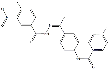 4-fluoro-N-[4-(N-{3-nitro-4-methylbenzoyl}ethanehydrazonoyl)phenyl]benzamide 结构式