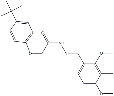 2-(4-tert-butylphenoxy)-N'-(2,4-dimethoxy-3-methylbenzylidene)acetohydrazide 结构式