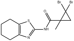 2,2-dibromo-1-methyl-N-(4,5,6,7-tetrahydro-1,3-benzothiazol-2-yl)cyclopropanecarboxamide 结构式