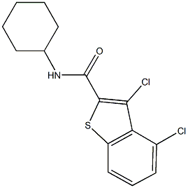 3,4-dichloro-N-cyclohexyl-1-benzothiophene-2-carboxamide 结构式