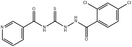 N-{[2-(2,4-dichlorobenzoyl)hydrazino]carbothioyl}nicotinamide 结构式