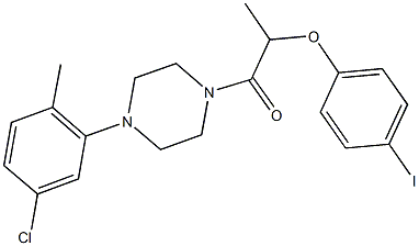 2-[4-(5-chloro-2-methylphenyl)-1-piperazinyl]-1-methyl-2-oxoethyl 4-iodophenyl ether 结构式