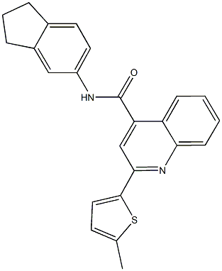 N-(2,3-dihydro-1H-inden-5-yl)-2-(5-methyl-2-thienyl)-4-quinolinecarboxamide 结构式