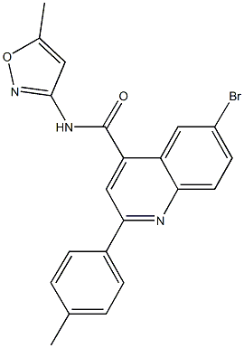 6-bromo-N-(5-methyl-3-isoxazolyl)-2-(4-methylphenyl)-4-quinolinecarboxamide 结构式