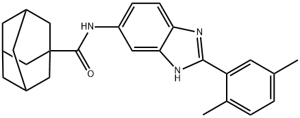 N-[2-(2,5-dimethylphenyl)-1H-benzimidazol-5-yl]adamantane-1-carboxamide 结构式