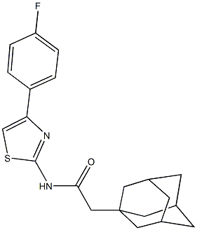 2-(1-adamantyl)-N-[4-(4-fluorophenyl)-1,3-thiazol-2-yl]acetamide 结构式