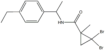 2,2-dibromo-N-[1-(4-ethylphenyl)ethyl]-1-methylcyclopropanecarboxamide 结构式