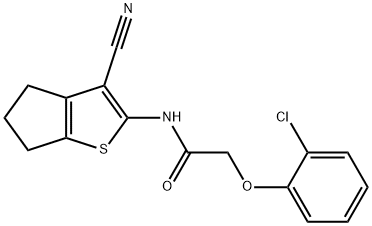 2-(2-chlorophenoxy)-N-(3-cyano-5,6-dihydro-4H-cyclopenta[b]thien-2-yl)acetamide 结构式