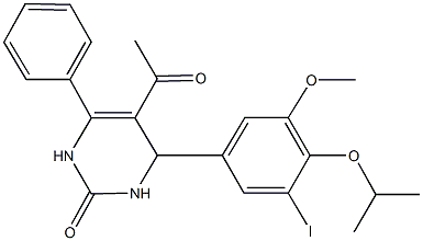 5-acetyl-4-(3-iodo-4-isopropoxy-5-methoxyphenyl)-6-phenyl-3,4-dihydro-2(1H)-pyrimidinone 结构式