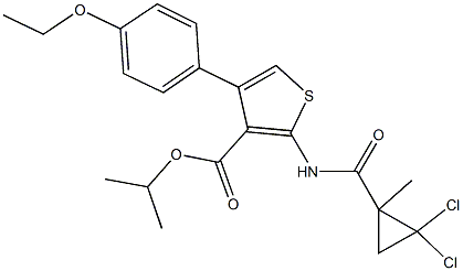 isopropyl 2-{[(2,2-dichloro-1-methylcyclopropyl)carbonyl]amino}-4-(4-ethoxyphenyl)-3-thiophenecarboxylate 结构式