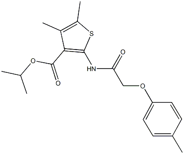 isopropyl 4,5-dimethyl-2-{[(4-methylphenoxy)acetyl]amino}-3-thiophenecarboxylate 结构式