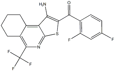 [1-amino-5-(trifluoromethyl)-6,7,8,9-tetrahydrothieno[2,3-c]isoquinolin-2-yl](2,4-difluorophenyl)methanone 结构式