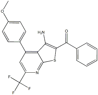 [3-amino-4-(4-methoxyphenyl)-6-(trifluoromethyl)thieno[2,3-b]pyridin-2-yl](phenyl)methanone 结构式