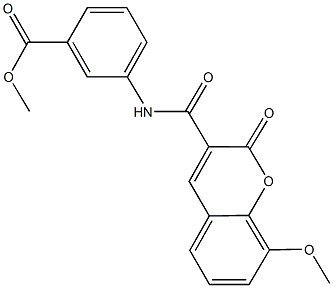 methyl 3-{[(8-methoxy-2-oxo-2H-chromen-3-yl)carbonyl]amino}benzoate 结构式