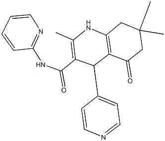 2,7,7-trimethyl-5-oxo-N-pyridin-2-yl-4-pyridin-4-yl-1,4,5,6,7,8-hexahydroquinoline-3-carboxamide 结构式