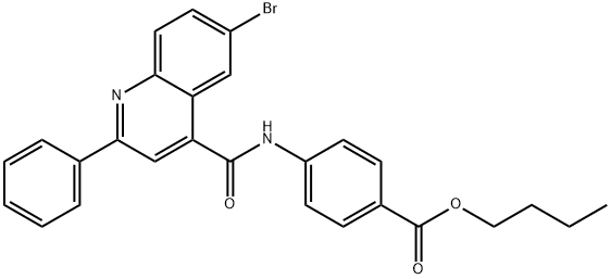 butyl 4-{[(6-bromo-2-phenyl-4-quinolinyl)carbonyl]amino}benzoate 结构式