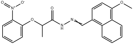 2-{2-nitrophenoxy}-N'-[(4-methoxy-1-naphthyl)methylene]propanohydrazide 结构式