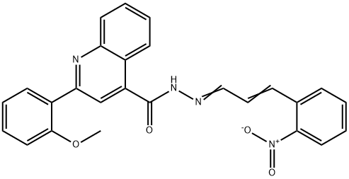 N'-(3-{2-nitrophenyl}-2-propenylidene)-2-(2-methoxyphenyl)-4-quinolinecarbohydrazide 结构式