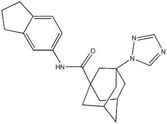 N-(2,3-dihydro-1H-inden-5-yl)-3-(1H-1,2,4-triazol-1-yl)-1-adamantanecarboxamide 结构式