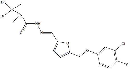 2,2-dibromo-N'-({5-[(3,4-dichlorophenoxy)methyl]-2-furyl}methylene)-1-methylcyclopropanecarbohydrazide 结构式