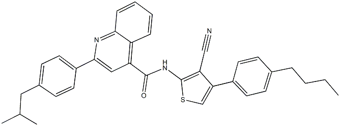 N-[4-(4-butylphenyl)-3-cyano-2-thienyl]-2-(4-isobutylphenyl)-4-quinolinecarboxamide 结构式