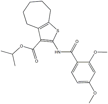 isopropyl 2-[(2,4-dimethoxybenzoyl)amino]-5,6,7,8-tetrahydro-4H-cyclohepta[b]thiophene-3-carboxylate 结构式