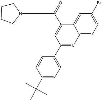 6-bromo-2-(4-tert-butylphenyl)-4-(1-pyrrolidinylcarbonyl)quinoline 结构式