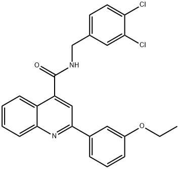 N-(3,4-dichlorobenzyl)-2-(3-ethoxyphenyl)-4-quinolinecarboxamide 结构式