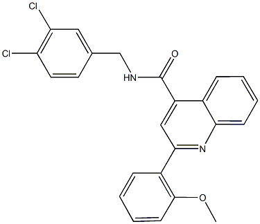 N-(3,4-dichlorobenzyl)-2-(2-methoxyphenyl)-4-quinolinecarboxamide 结构式