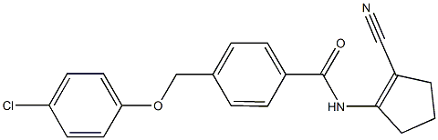 4-[(4-chlorophenoxy)methyl]-N-(2-cyano-1-cyclopenten-1-yl)benzamide 结构式