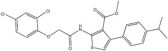 methyl 2-{[(2,4-dichlorophenoxy)acetyl]amino}-4-(4-isopropylphenyl)-3-thiophenecarboxylate 结构式