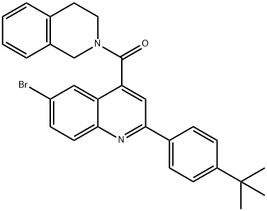 6-bromo-2-(4-tert-butylphenyl)-4-(3,4-dihydro-2(1H)-isoquinolinylcarbonyl)quinoline 结构式