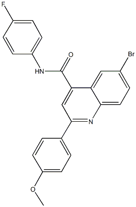 6-bromo-N-(4-fluorophenyl)-2-(4-methoxyphenyl)-4-quinolinecarboxamide 结构式