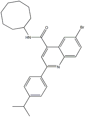 6-bromo-N-cyclooctyl-2-(4-isopropylphenyl)-4-quinolinecarboxamide 结构式