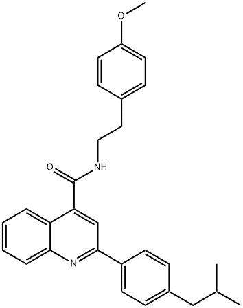 2-(4-isobutylphenyl)-N-[2-(4-methoxyphenyl)ethyl]-4-quinolinecarboxamide 结构式