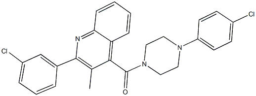 2-(3-chlorophenyl)-4-{[4-(4-chlorophenyl)-1-piperazinyl]carbonyl}-3-methylquinoline 结构式