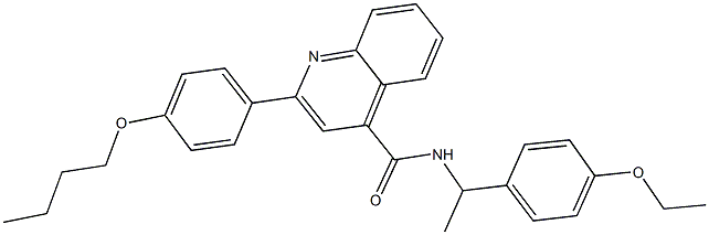 2-(4-butoxyphenyl)-N-[1-(4-ethoxyphenyl)ethyl]-4-quinolinecarboxamide 结构式