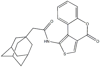 2-(1-adamantyl)-N-(4-oxo-4H-thieno[3,4-c]chromen-1-yl)acetamide 结构式