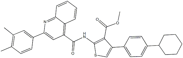 methyl 4-(4-cyclohexylphenyl)-2-({[2-(3,4-dimethylphenyl)-4-quinolinyl]carbonyl}amino)-3-thiophenecarboxylate 结构式