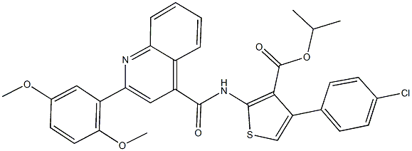 isopropyl 4-(4-chlorophenyl)-2-({[2-(2,5-dimethoxyphenyl)-4-quinolinyl]carbonyl}amino)-3-thiophenecarboxylate 结构式