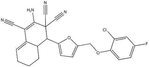 2-amino-4-{5-[(2-chloro-4-fluorophenoxy)methyl]-2-furyl}-4a,5,6,7-tetrahydro-1,3,3(4H)-naphthalenetricarbonitrile 结构式