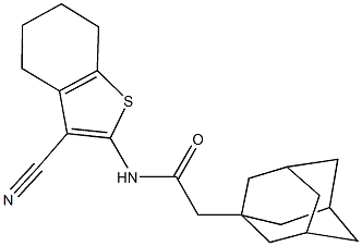 2-(1-adamantyl)-N-(3-cyano-4,5,6,7-tetrahydro-1-benzothien-2-yl)acetamide 结构式