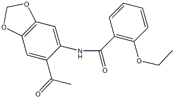 N-(6-acetyl-1,3-benzodioxol-5-yl)-2-ethoxybenzamide 结构式