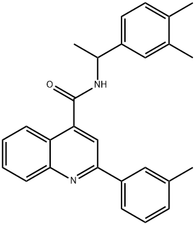 N-[1-(3,4-dimethylphenyl)ethyl]-2-(3-methylphenyl)-4-quinolinecarboxamide 结构式