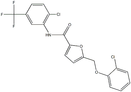 5-[(2-chlorophenoxy)methyl]-N-[2-chloro-5-(trifluoromethyl)phenyl]-2-furamide 结构式