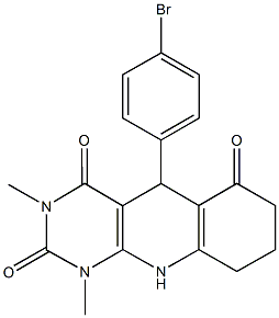 5-(4-bromophenyl)-1,3-dimethyl-5,8,9,10-tetrahydropyrimido[4,5-b]quinoline-2,4,6(1H,3H,7H)-trione 结构式