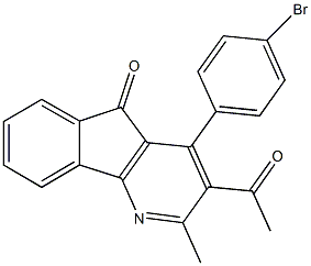 3-acetyl-4-(4-bromophenyl)-2-methyl-5H-indeno[1,2-b]pyridin-5-one 结构式