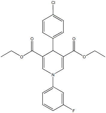 diethyl 4-(4-chlorophenyl)-1-(3-fluorophenyl)-1,4-dihydro-3,5-pyridinedicarboxylate 结构式