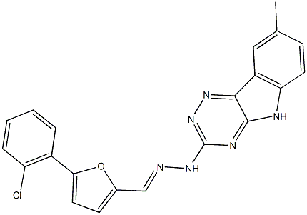 5-(2-chlorophenyl)-2-furaldehyde (8-methyl-5H-[1,2,4]triazino[5,6-b]indol-3-yl)hydrazone 结构式
